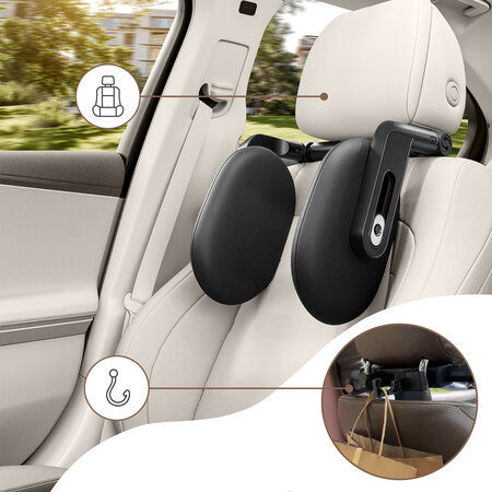 Tetiera auto reglabila cu memory foam pentru copii si adulti, Negru, Sipo 802350