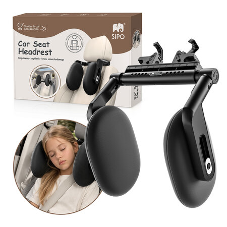 Tetiera auto reglabila cu memory foam pentru copii si adulti, Negru, Sipo 802354