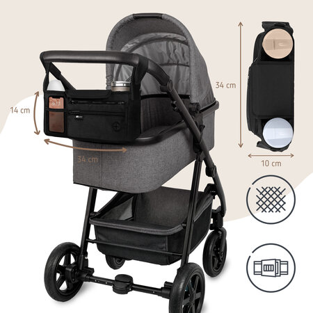 Gentuta organizator pentru carucior, Negru, Sipo 802362