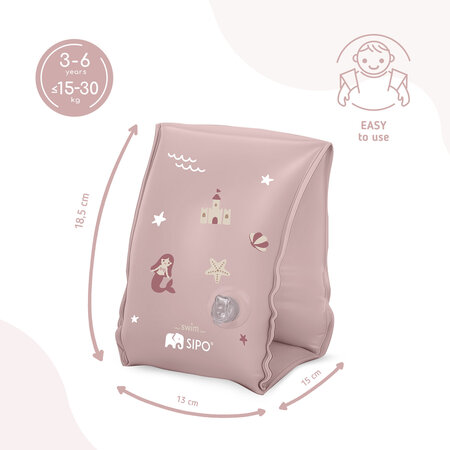 Aripioare gonflabile de inot pentru copii, Pink, 3-6 ani, Sipo 802422