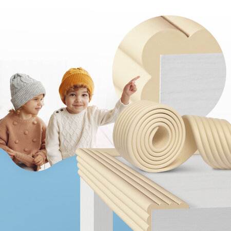 Banda protectie pentru colturi si muchii mobilier, 2 m x 75 mm, Crem, Sipo 802379