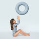 Colac gonflabil de inot pentru copii, 50 cm, Blue, 3-6 ani, Sipo 802468