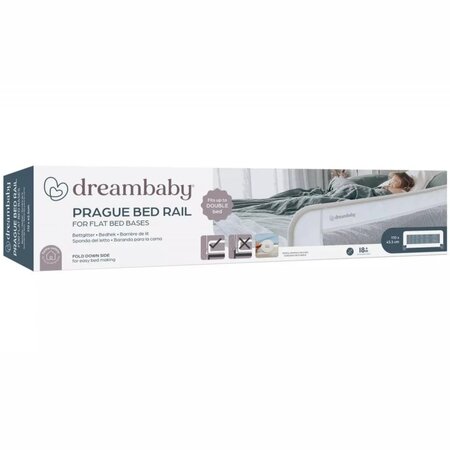 Bariera rabatabila pentru pat Prague, 110 x 45.5 cm, Alb, 18 luni+, Dreambaby 802511
