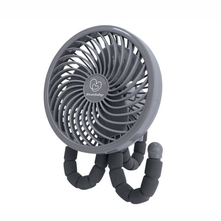 Ventilator portabil cu protectie si picioare flexibile, Gri, Dreambaby 802513