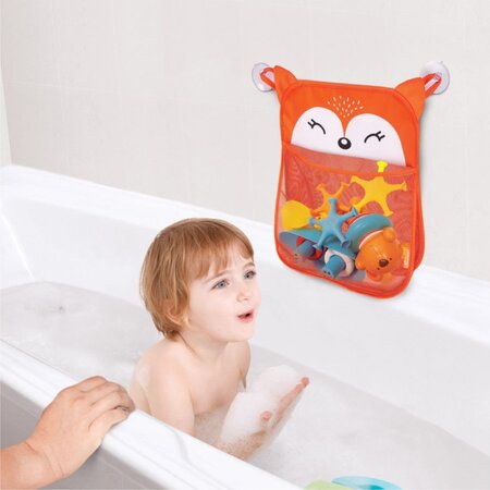 Organizator pentru jucarii de baie cu buzunar din plasa si ventuze, Vulpe, Dreambaby 802528