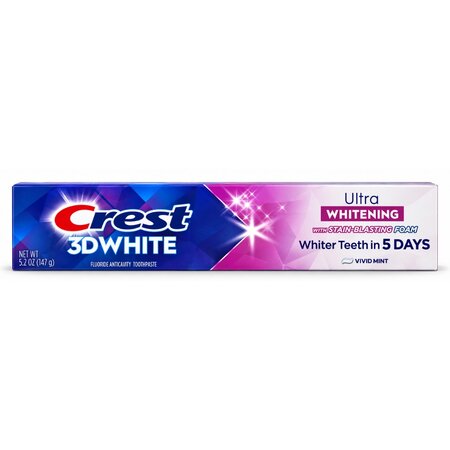Pasta de dinti cu efect de albire 3D White Vivid Mint Ultra, 147 g, Crest