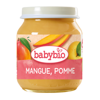Piure bio de mango si mere, 4 luni+, 130 g, Babybio