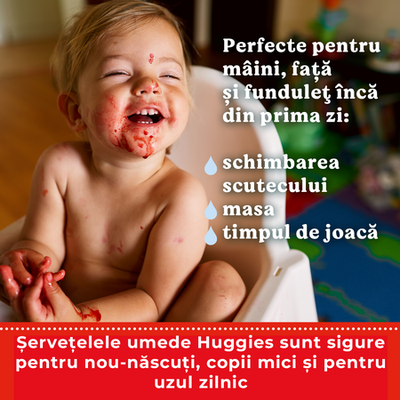 Servetele umede fara plastic Pure, 3 x 48 bucati, Huggies 804917