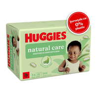 Servetele umede fara plastic Natural Care, Aloe Vera, 3 x 48 bucati, Huggies
