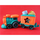 Tren cu 1 vagon si sortator de forme din bioplastic Tellus, 12 luni+, Robetoy 803354