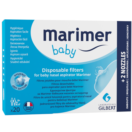 Filtre pentru aspiratorul nazal, 20 de filtre + 2 aplicatoare nazale, Marimer Baby