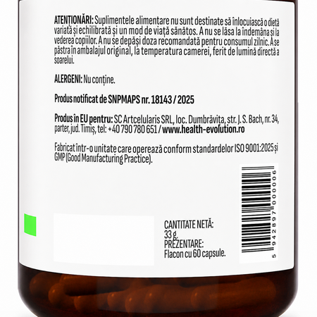 Berberina Extract, 500 mg, 60 capsule, Health Evolution 803566