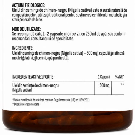 Chimen Negru, 500 mg, 60 capsule, Health Evolution 803575