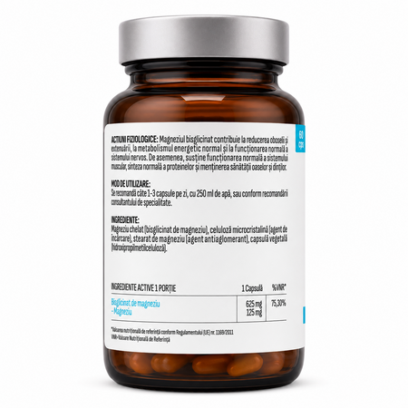 Magneziu Bisglicinat, 625 mg, 60 capsule, Health Evolution 803670
