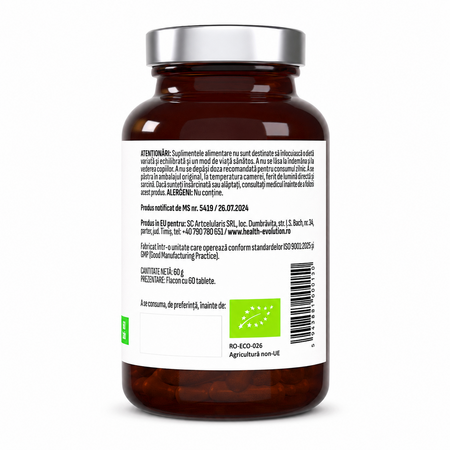 Spirulina Bio, 1000 mg, 60 tablete, Health Evolution 803697
