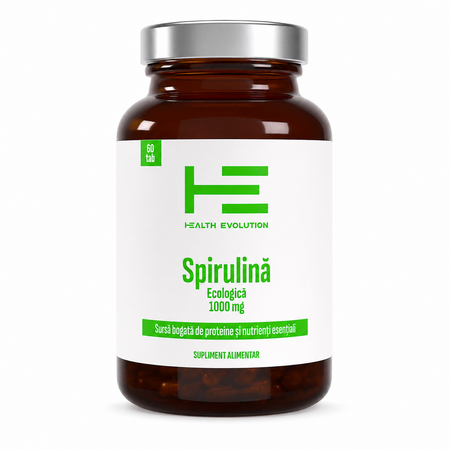 Spirulina Bio, 1000 mg, 60 tablete, Health Evolution