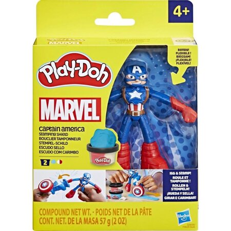 Set de joaca cu figurina Captain America si plastilina, 4 ani+, Play-Doh