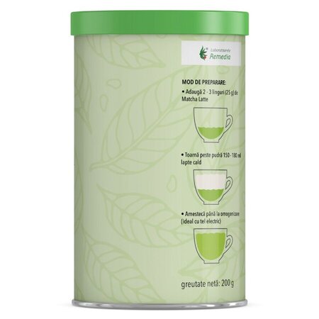 Matcha latte cu Green Sugar, 200 g, Laboratoarele Remedia 803886
