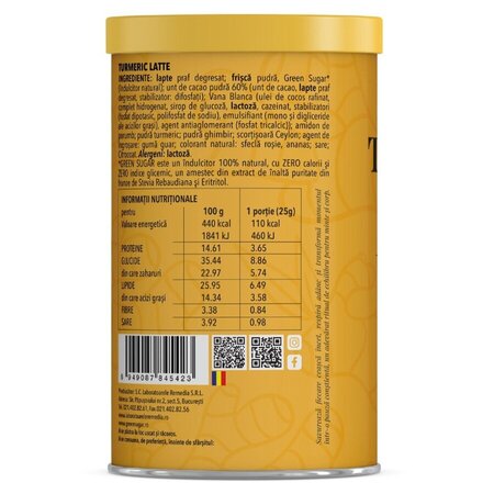Turmeric latte cu Green sugar, 200 g, Laboratoarele Remedia 803911