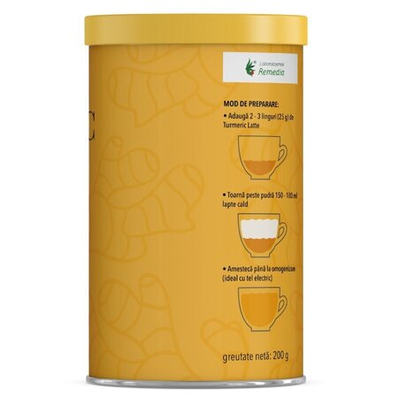 Turmeric latte cu Green sugar, 200 g, Laboratoarele Remedia 803910