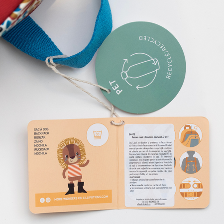 Rucsac pentru copii impermeabil, Leul Jack, 2 ani+, Lilliputiens 804144