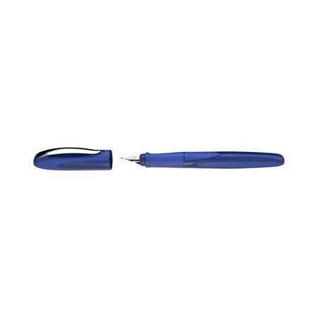 Stilou pentru stangaci cu penita din otel inoxidabil Ray, Albastru, Schneider 804257