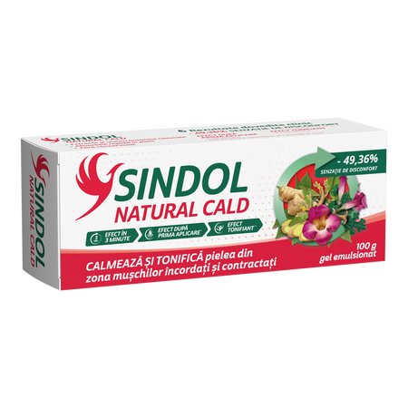 Sindol Natural Cald gel emulsionat pentru calmarea muschilor incordati, 100 g, Fiterman Pharma