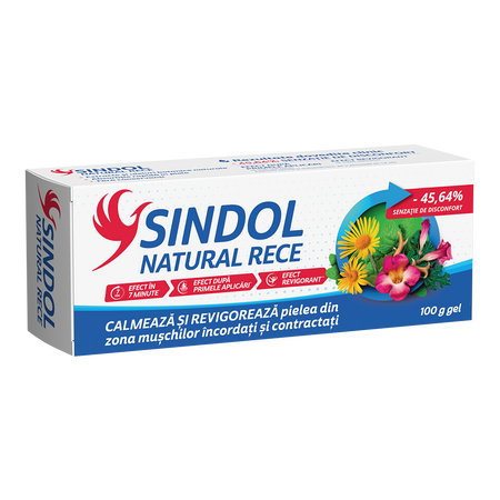 Sindol Natural Rece gel pentru calmarea si revigorarea muschilor incordati, 100 g, Fiterman Pharma