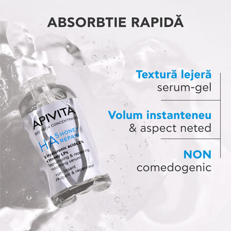 Ser reparator cu acid hialuronic Bee Tech HA5, 30 ml, Apivita 804561