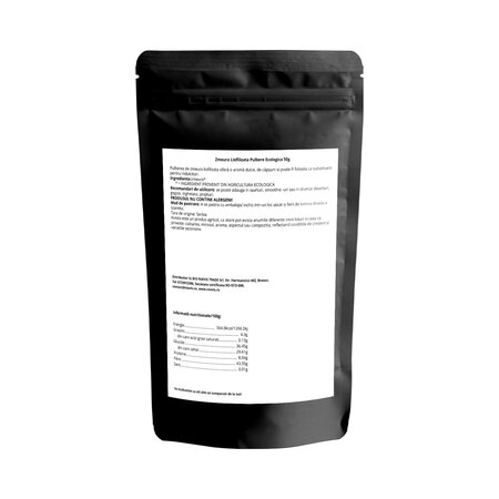 Zmeura liofilizata pulbere ecologica, 50 g, Niavis 804635