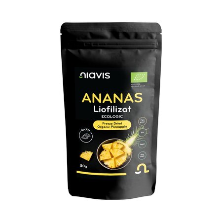 Ananas liofilizat bucati ecologic, 50 g, Niavis