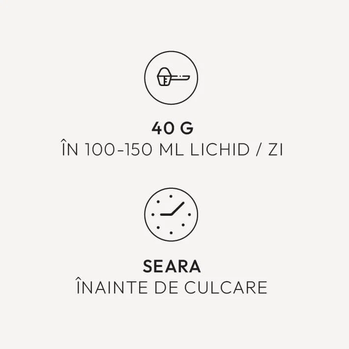 Silhouette Evening Restore - mod de consum: 40 g în 100-150 ml lichid/zi, seara, înainte de culcare