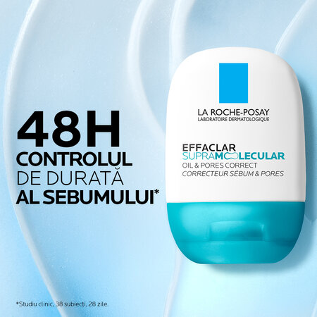 Gel-crema matifiant pentru exces de sebum si pori vizibili Effaclar Supramolecular, 40 ml, La Roche-Posay 805183