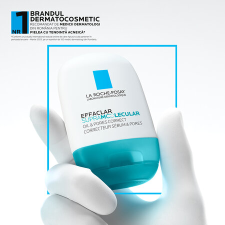 Gel-crema matifiant pentru exces de sebum si pori vizibili Effaclar Supramolecular, 40 ml, La Roche-Posay 805190