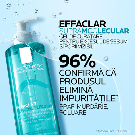 Gel de curatare pentru exces de sebum si pori vizibili Effaclar Supramolecular, 400 ml, La Roche-Posay 805204