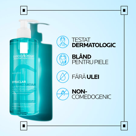 Gel de curatare pentru exces de sebum si pori vizibili Effaclar Supramolecular, 400 ml, La Roche-Posay 805209