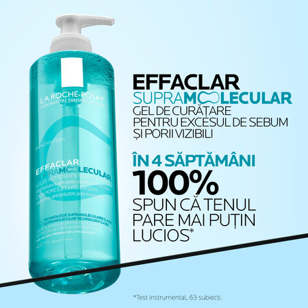 Gel de curatare pentru exces de sebum si pori vizibili Effaclar Supramolecular, 400 ml, La Roche-Posay 805202