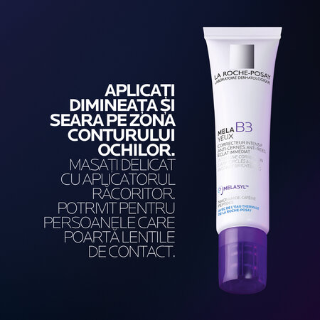 Crema pentru conturul ochilor impotriva cearcanelor si liniilor fine Mela B3, 15 ml, La Roche Posay 805243