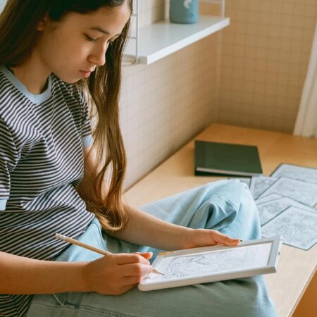 Tableta iluminata de desenat cu modele Kidydraw Pad, Meli Melo, 10 ani+, 30 ilustratii, Kidywolf 805513