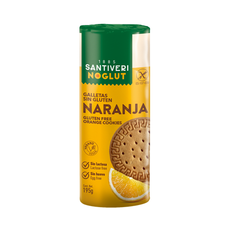 Biscuiti Fara Gluten cu aroma de portocala, 180 g, Santiveri