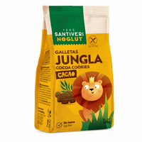 Biscuiti Fara Gluten cu Cacao in forma de animale din Jungla, 100 g, Santiveri