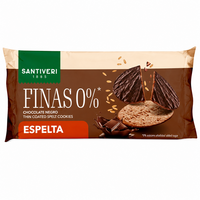 Biscuiti fini din grau Spelta si Ciocolata neagra, 90 g, Santiveri