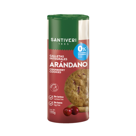 Biscuiti integrali cu Merisoare, 190 g, Santiveri