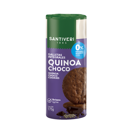 Biscuiti integrali cu Quinoa si Ciocolata, 175 g, Santiveri