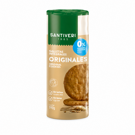 Biscuiti integrali Originali fara zahar adaugat, 190 g, Santiveri