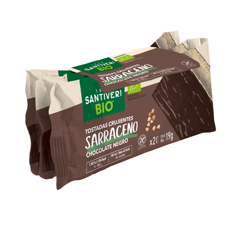 Paine crocanta Bio din Hrisca cu Ciocolata, 6 x 19 g, Santiveri