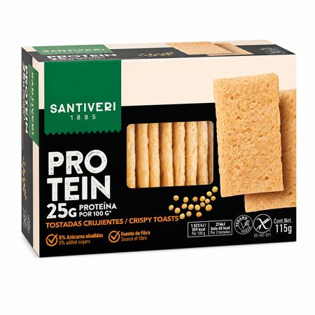 Paine crocanta Proteica fara gluten, 115 g, Santiveri