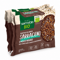 Turte Bio de Orez si Hrisca fara gluten cu Ciocolata neagra, 6 x 37 g, Santiveri