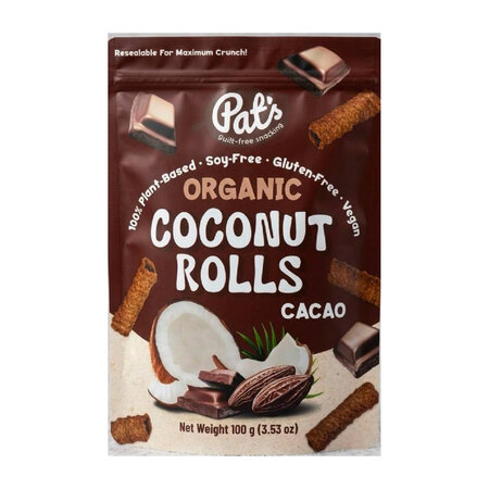 Rulouri Bio, Nuca de Cocos cu Cacao, 100 g, Pat's