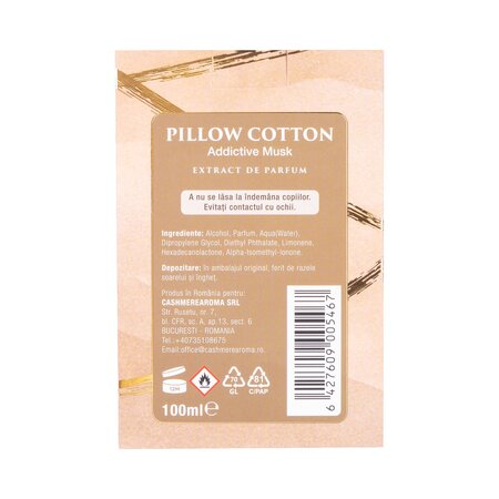 Extract de parfum, Pillow Cotton Addictive Musk, 100 ml, Cashmere Aroma 806352